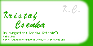 kristof csenka business card